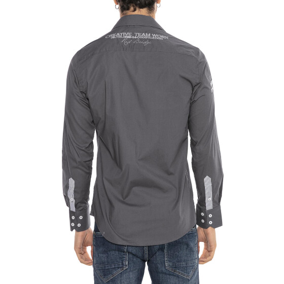 Red Bridge Mens R-Style Design Regular Fit Long Sleeve Shirt Gray 5XL