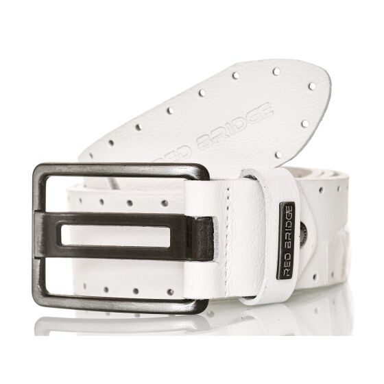 Red Bridge Mens Belt Genuine Leather Leather Belt RBC Premium White 100