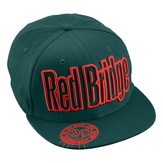 Red Bridge Snapback Baseball Cap Unisex - Mütze Grün Rot One Size