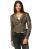 Red Bridge WoMens Biker Jacket Between-seasons jacket Faux leather jacket lined with stand-up collar Khaki L