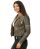 Red Bridge Damen Jacke Biker Jacket Übergangsjacke Kunst- Lederjacke gefüttert mit Stehkragen Khaki XL