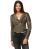 Red Bridge Damen Jacke Biker Jacket Übergangsjacke Kunst- Lederjacke gefüttert mit Stehkragen Khaki XS