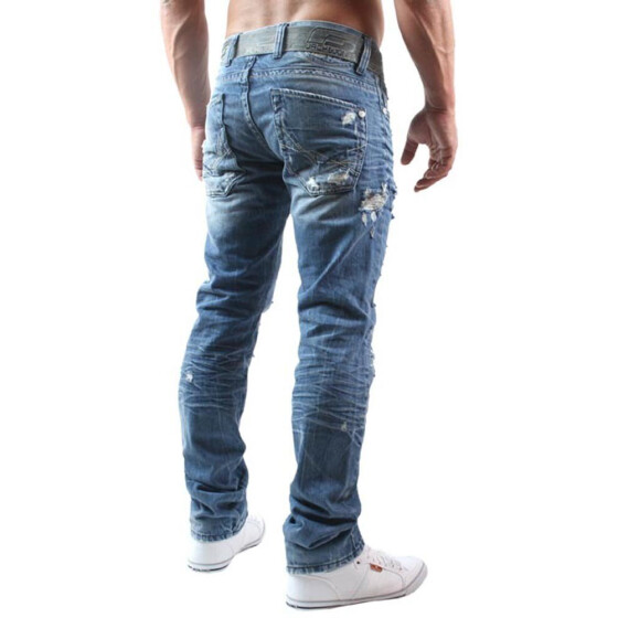 Red Bridge Herren Jeans Hose Destroyed Denim Regular Fit Blau