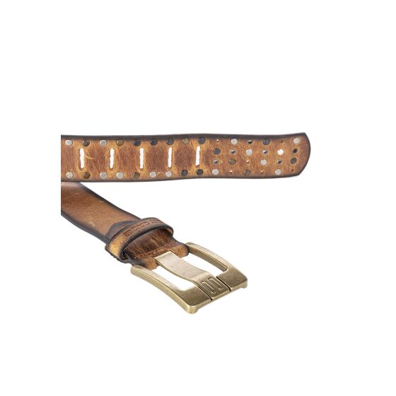 Red Bridge Herren Gürtel Studded Echtleder Ledergürtel Tobacco Braun mit Nieten 100