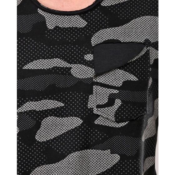 Red Bridge Herren T-Shirt Contrast Effect Camouflage Pixel Schwarz
