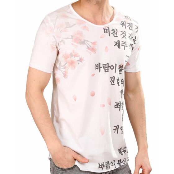 Red Bridge Herren T-Shirt Hanami Characters Ecru Weiß