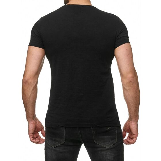 Red Bridge Mens T-Shirt Cover Page Patchwork Black