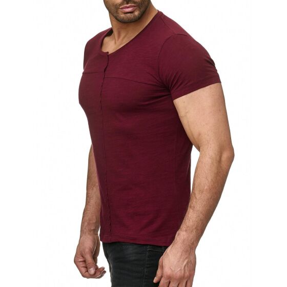 Red Bridge Herren T-Shirt Cover Page Patchwork Bordeaux Rot