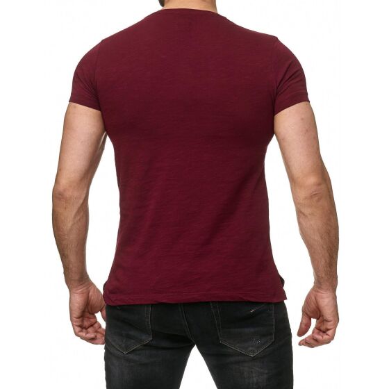 Red Bridge Herren T-Shirt Cover Page Patchwork Bordeaux Rot