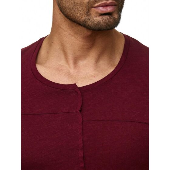 Red Bridge Mens T-Shirt Cover Page Patchwork Bordeaux Red