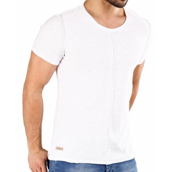 Red Bridge Mens T-Shirt Decision Thread Inside Out Seams White
