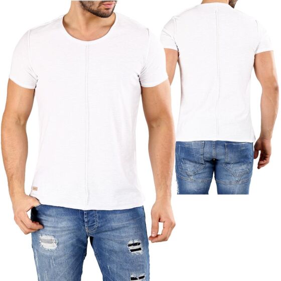 Red Bridge Mens T-Shirt Decision Thread Inside Out Seams White