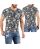 Red Bridge Mens Knitted T-Shirt Camouflage Coarse Structure Navy