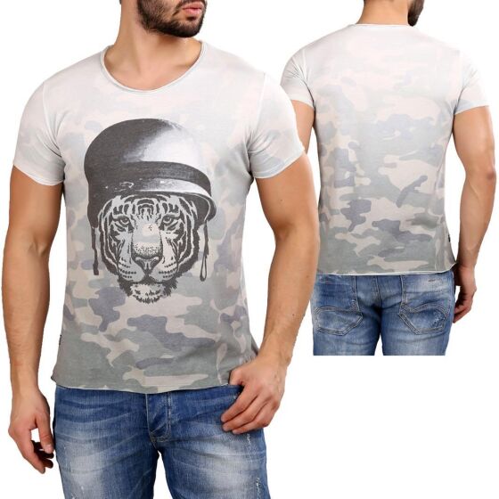 Red Bridge Herren T-Shirt Wild Tiger Camouflage Khaki