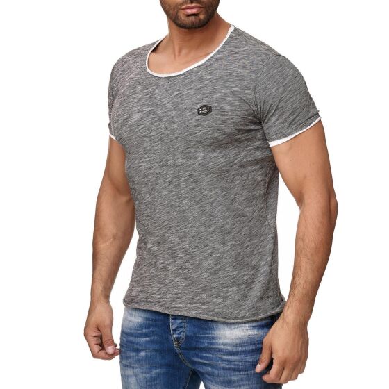 Red Bridge Herren T-Shirt Contrast Layer Sense Frequency Schwarz