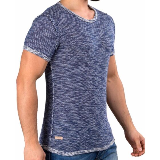 Red Bridge Mens External Three Ply Indigo Chunky Knit T-Shirt