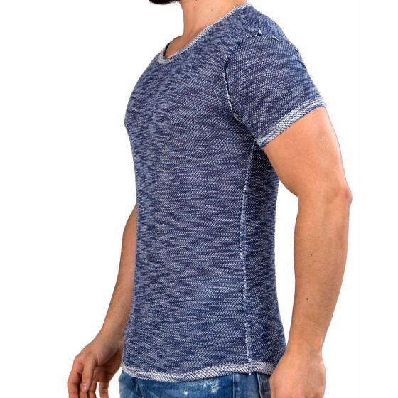Red Bridge Mens External Three Ply Indigo Chunky Knit T-Shirt