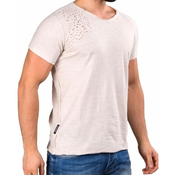 Red Bridge Herren T-Shirt Light Move mit Löchern Cuts Beige