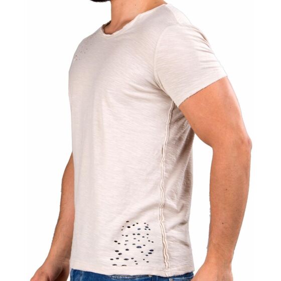 Red Bridge Mens T-Shirt Light Move with Holes Cuts Beige