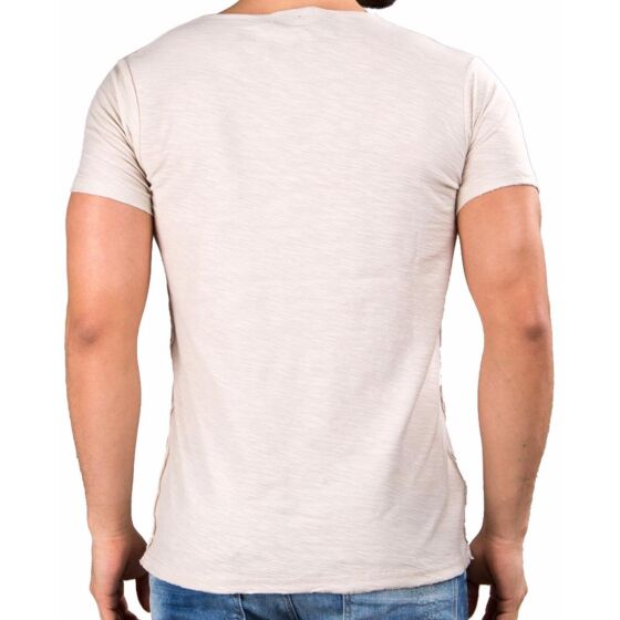 Red Bridge Mens T-Shirt Light Move with Holes Cuts Beige
