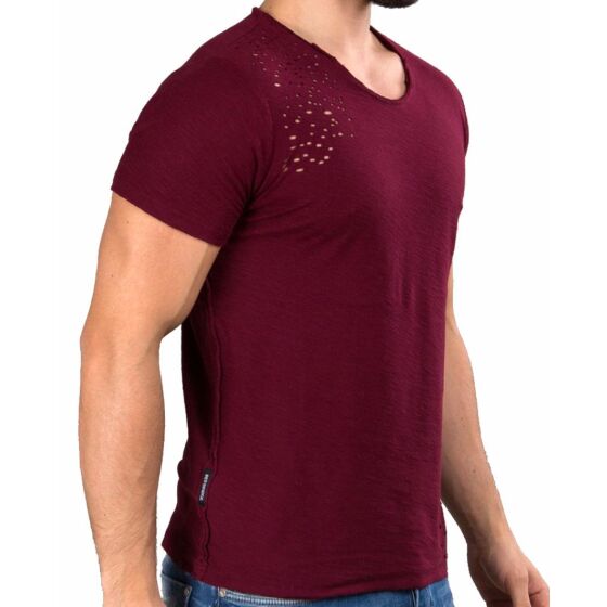 Red Bridge Herren T-Shirt Light Move mit Löchern Cuts Bordeaux