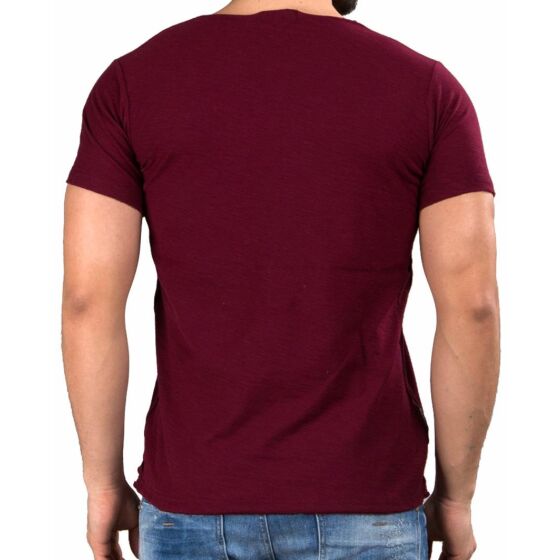 Red Bridge Mens T-Shirt Light Move with Holes Cuts Bordeaux