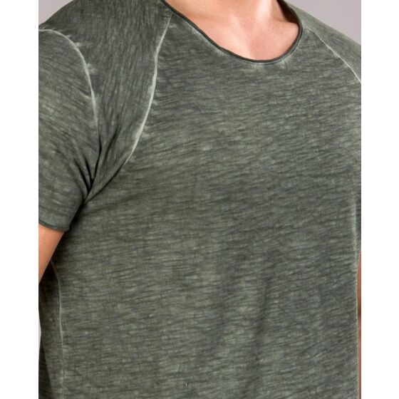Red Bridge Mens T-Shirt Flamed Frame Vintage Distressed Khaki