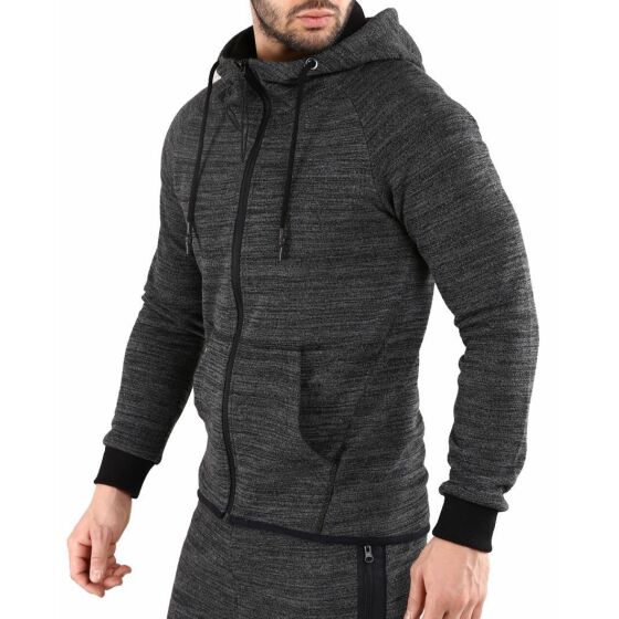 Red Bridge Mens Hoodie Jacket Tracksuit Top with Zip Charcoal Dark Grey