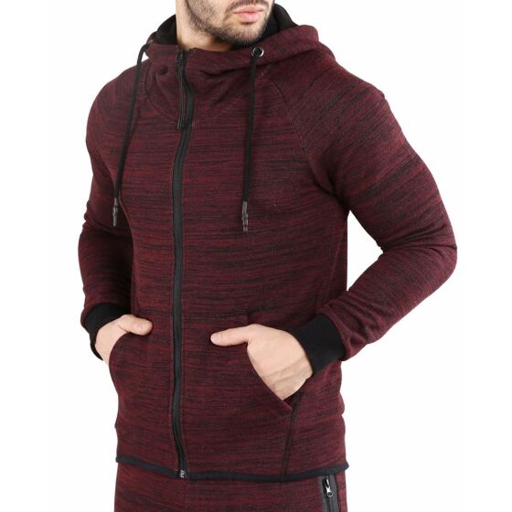 Red Bridge Herren Kapuzenpullover Jacke Trainingsanzug Oberteil mit Reißverschluss Bordeaux