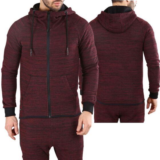 Red Bridge Herren Kapuzenpullover Jacke Trainingsanzug Oberteil mit Reißverschluss Bordeaux