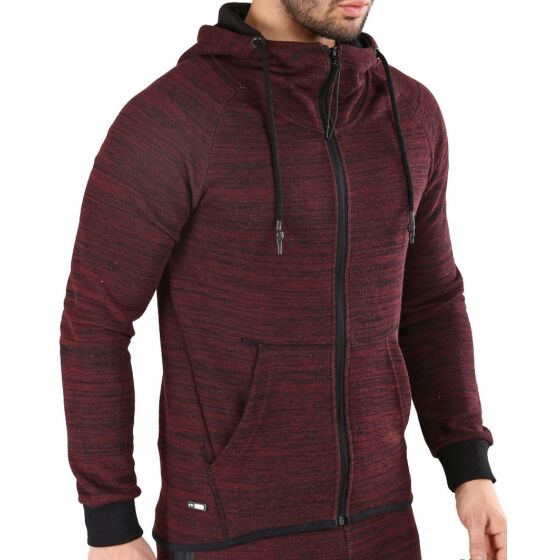 Red Bridge Mens Hoodie Jacket Tracksuit Top Zip Bordeaux