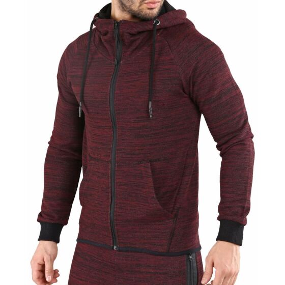 Red Bridge Mens Hoodie Jacket Tracksuit Top Zip Bordeaux