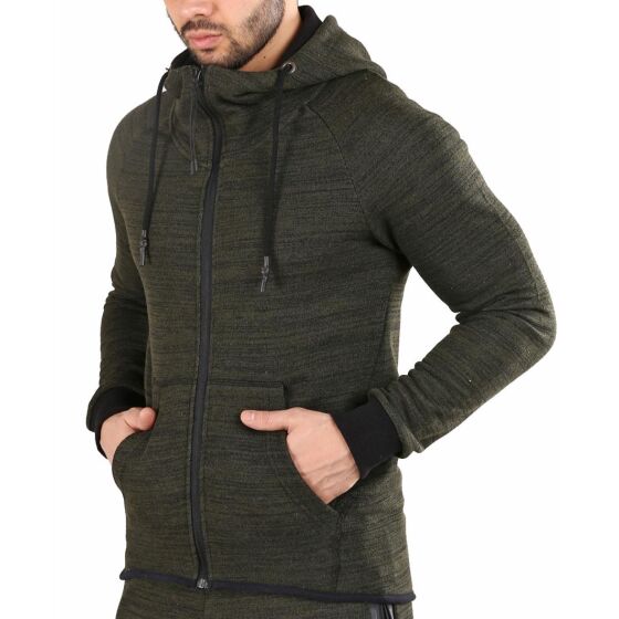 Red Bridge Herren Kapuzenpullover Jacke Trainingsanzug Oberteil mit Reißverschluss Khaki