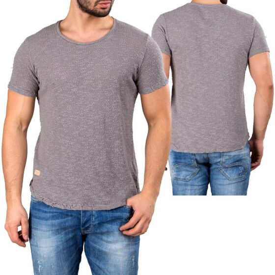 Red Bridge Herren T-Shirt Breeze and Streets Ripped Destroyed Grau