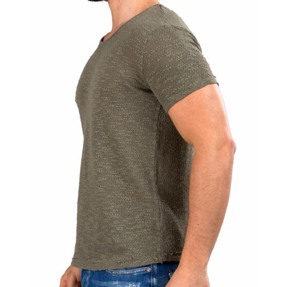 Red Bridge Mens Breeze and Streets Ripped Destroyed Khaki T-Shirt
