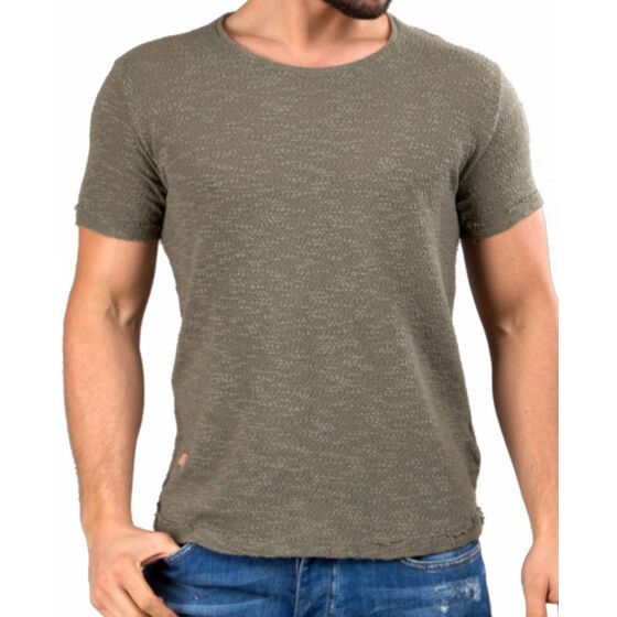 Red Bridge Mens T-Shirt Breeze and Streets Ripped Destroyed Khaki S