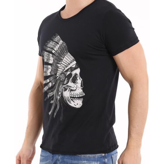 Red Bridge Herren T-Shirt Indian Spirit Schwarz mit Strasssteinen