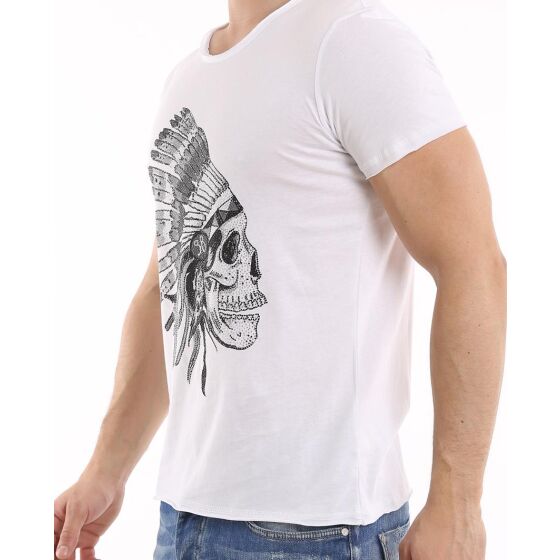 Red Bridge Herren T-Shirt Indian Spirit Weiß mit Strasssteinen