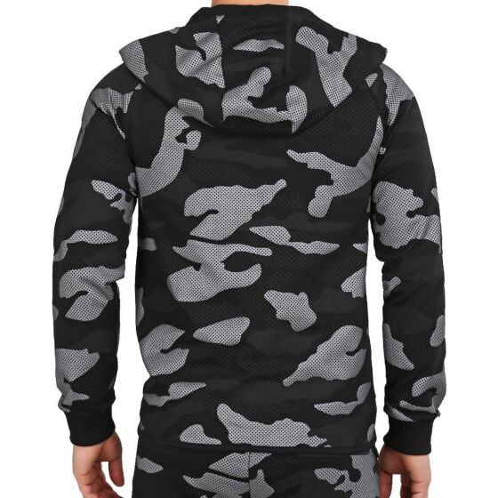 Red Bridge Mens Contrast Effect Camouflage Pixel Zip Hoodie Black