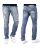 Red Bridge Herren Jeans Hose Cuts And Stitches Blau Straight Fit Used-Look Destroyed