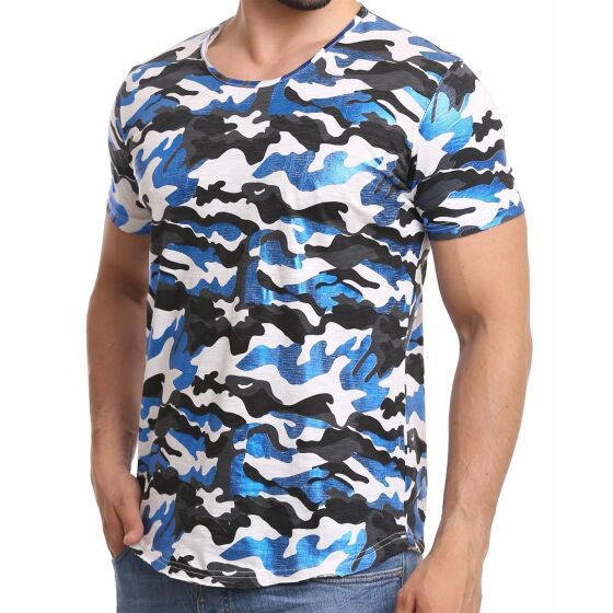 Red Bridge Herren T-Shirt Metallic Camouflage Blau