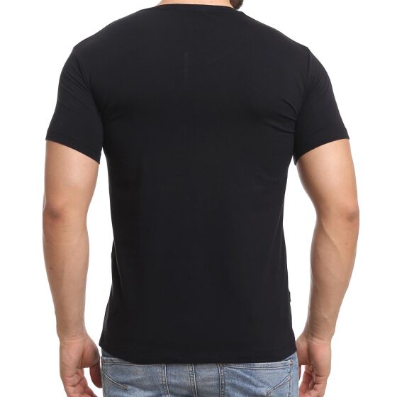Red Bridge Herren T-Shirt MCMXCVIII Modern Characters Schwarz Silber