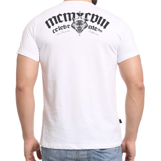 Red Bridge Mens T-Shirt Captain Wolf White
