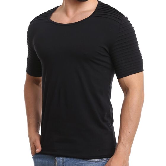 Red Bridge Mens Stretchable Sleeves T-Shirt Black