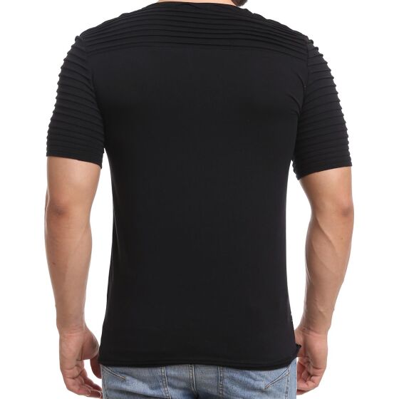 Red Bridge Mens Stretchable Sleeves T-Shirt Black