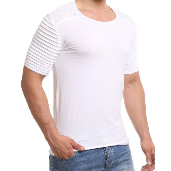 Redbridge Mens Stretchable Sleeves T-Shirt White