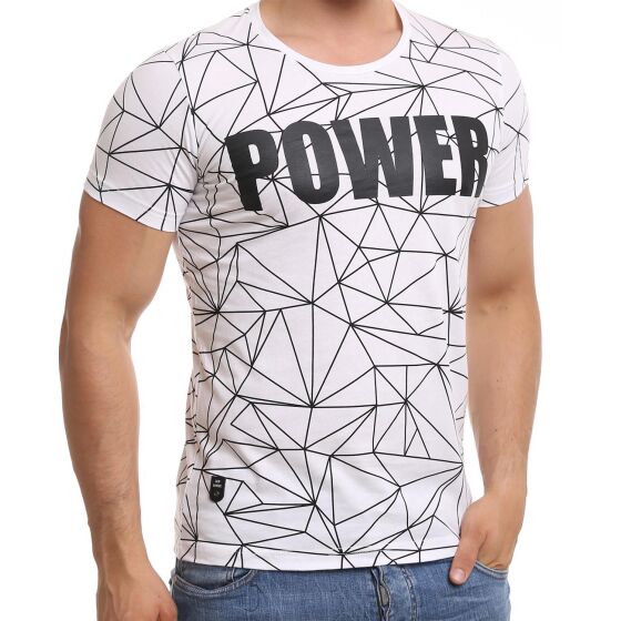 Red Bridge Herren T-Shirt Power Print Modern Weiß