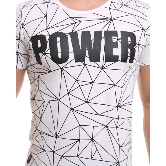 Red Bridge Mens T-Shirt Power Print Modern White