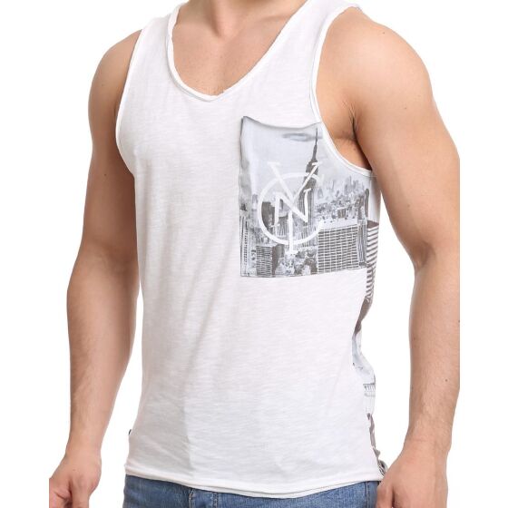 Redbridge Herren Urban Style Pocket Tank Top Ecru Weiß