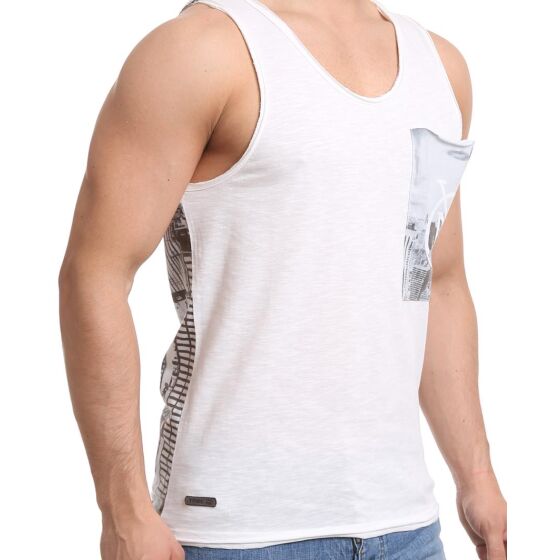 Redbridge Herren Urban Style Pocket Tank Top Ecru Weiß